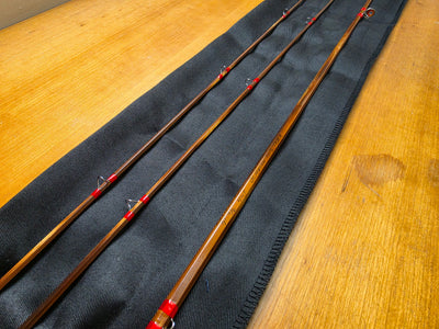 Anglers Roost Dickerson 7012 bamboo fly rod tip sections laid out