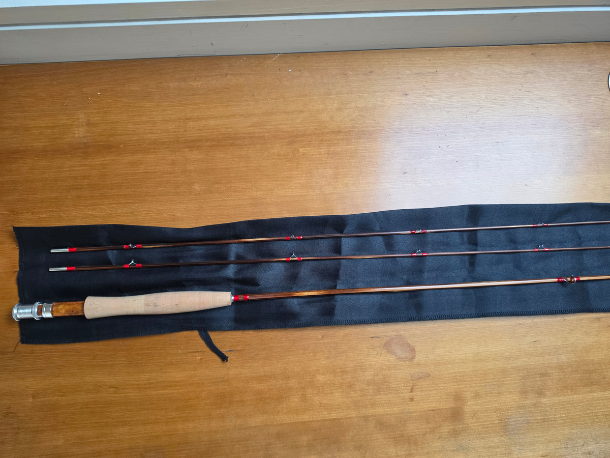 Anglers Roost Dickerson 7012 taper bamboo fly rod full length with cloth bag