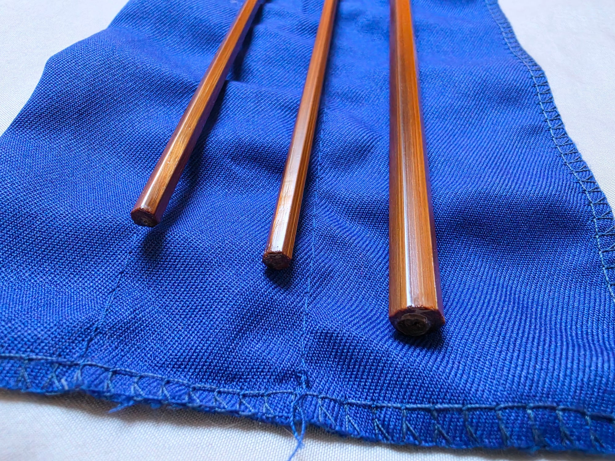 Angler's Roost Enterprises maker's mark on flame-tempered Payne 97 bamboo rod blank