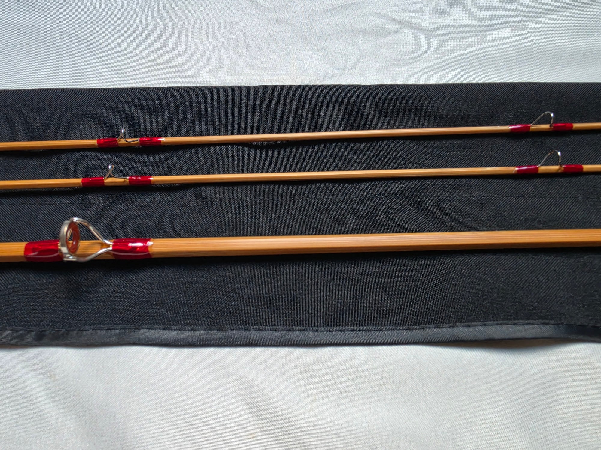Matched tip sections of Dickerson 7613 bamboo fly rod marked 14101-1 and 14101-11