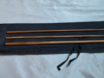 Powell taper bamboo fly rod blank with cloth storage bag and tie