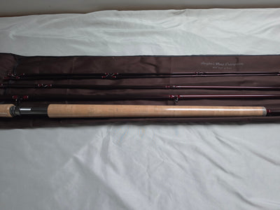 IM6 graphite Spey rod sections laid out, signed Angler's Roost Enterprises 14'0" 5/6wt